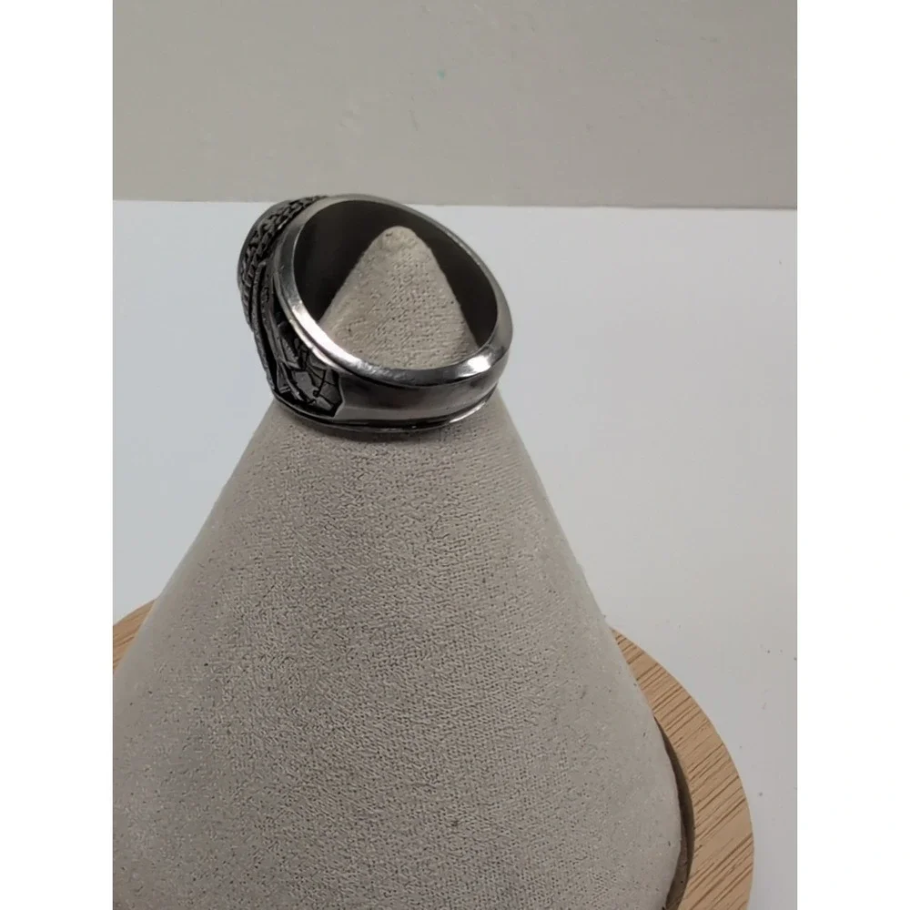 United States Air Force Military April Clear CZ Birthstone Men Ring Size 11